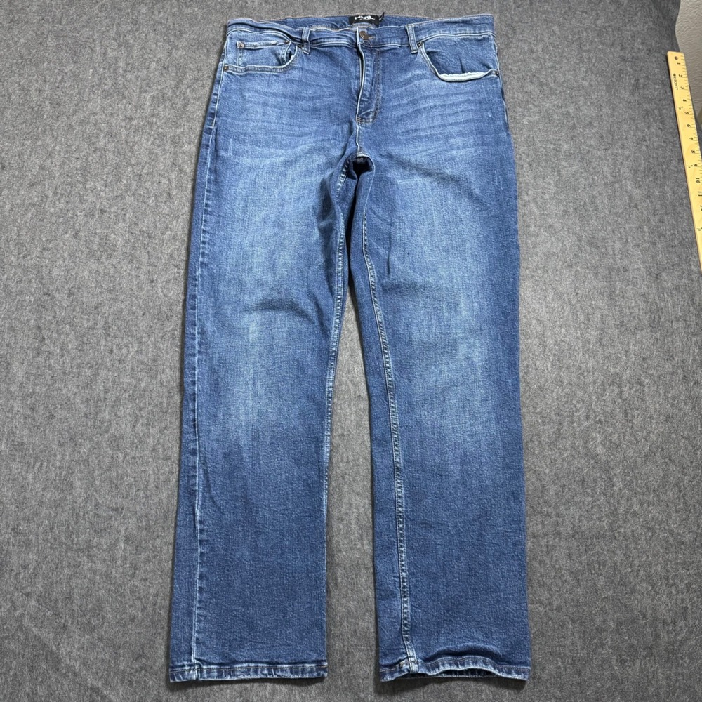 RSQ Slim Straight Mens Jeans 36x32 Blue Denim Medium Wash Stretch Pants